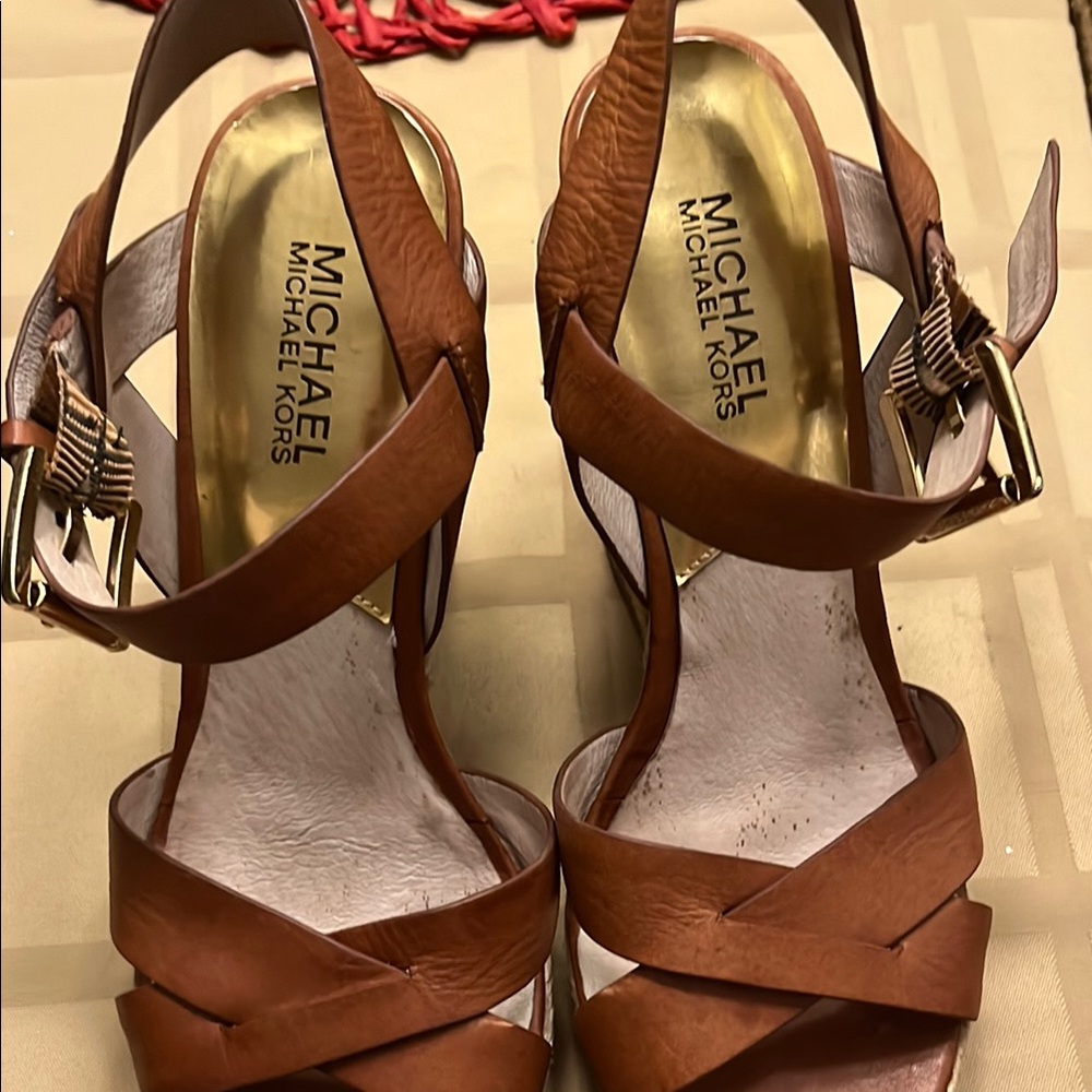 Michael Kors Women's Brown Strappy Sandals